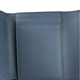 Christian Dior Navy Leather Tri-Fold Compact Wallet