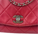 Chanel Red Quilted Leather CC Curvy Flap Bag 2015