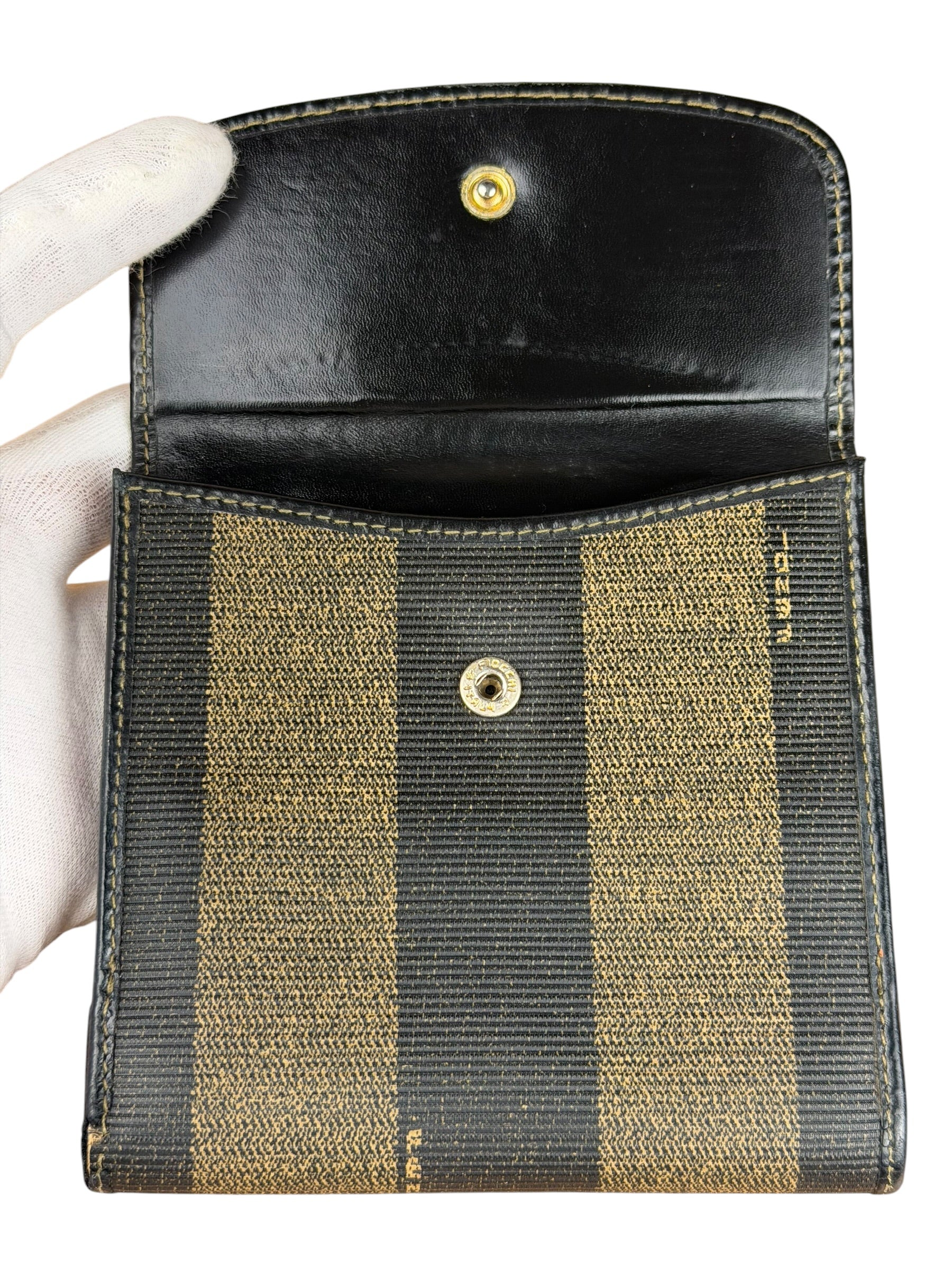 Fendi Vintage Striped Pequin Wallet