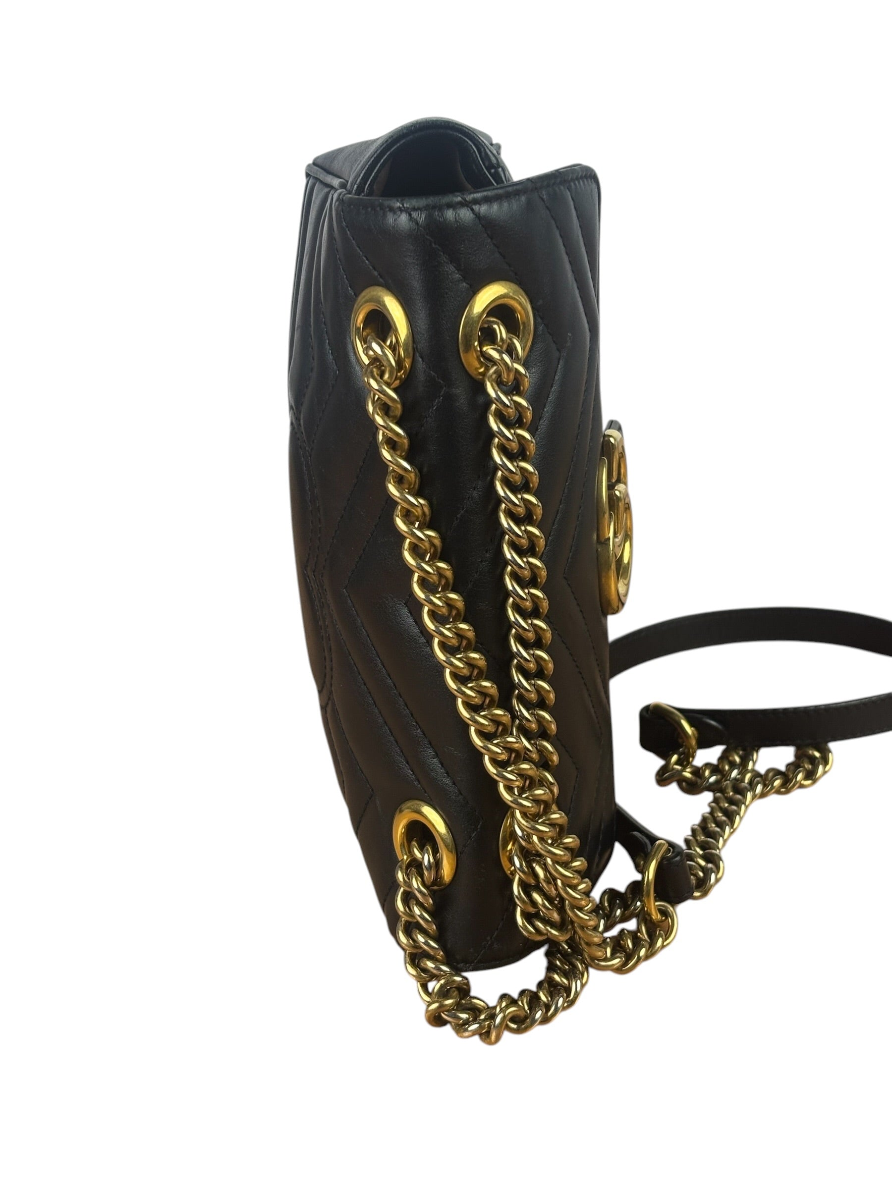 Gucci Black Leather Marmont Shoulder Bag