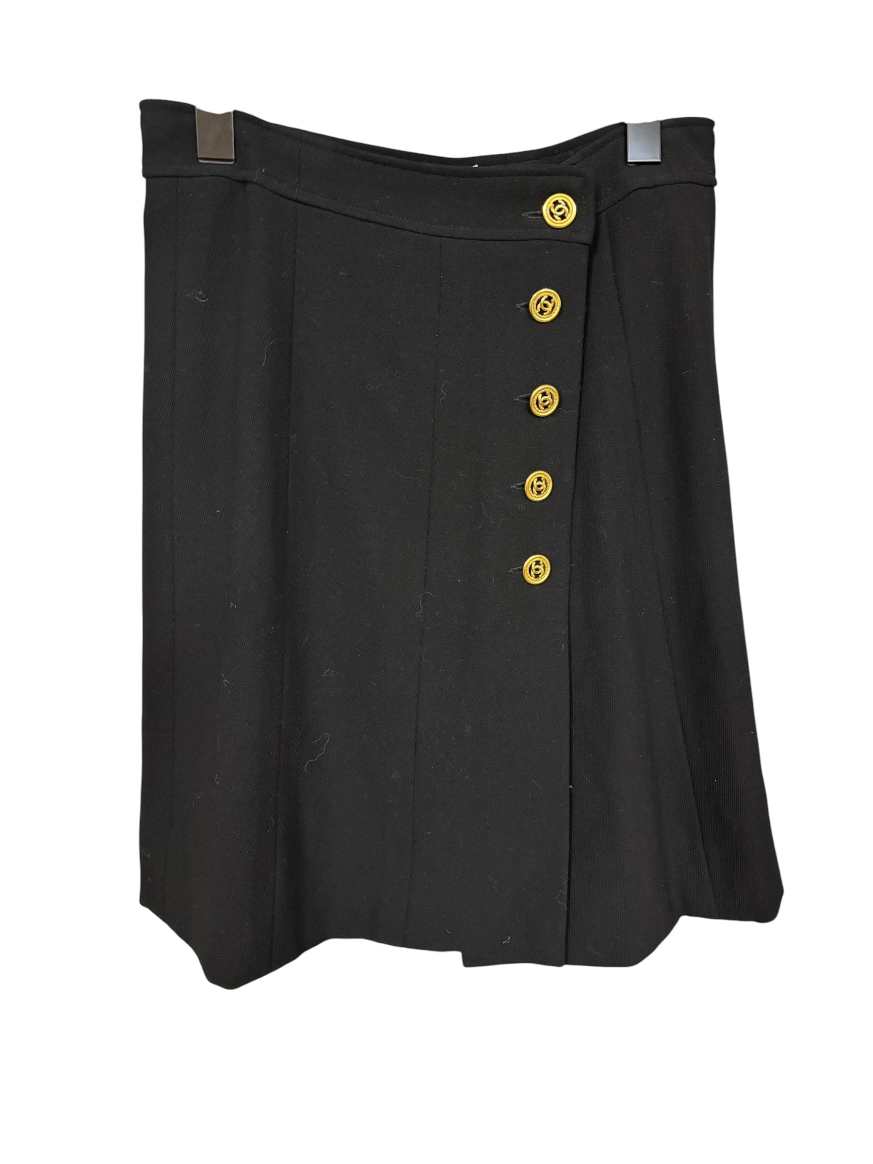 Chanel Black Wool Short Skirt