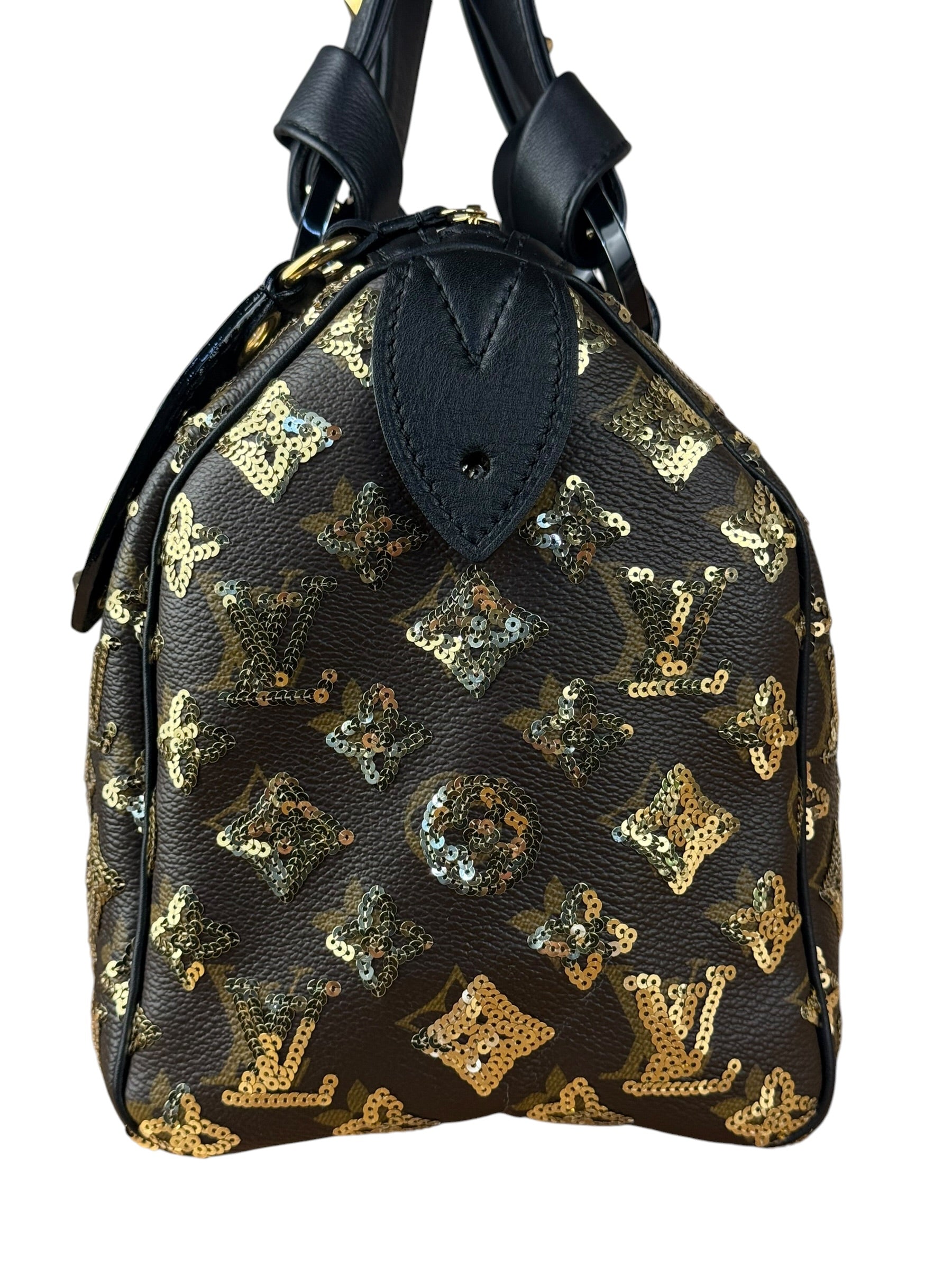 Louis Vuitton Gold Sequins Monogram Speedy Eclipse 30