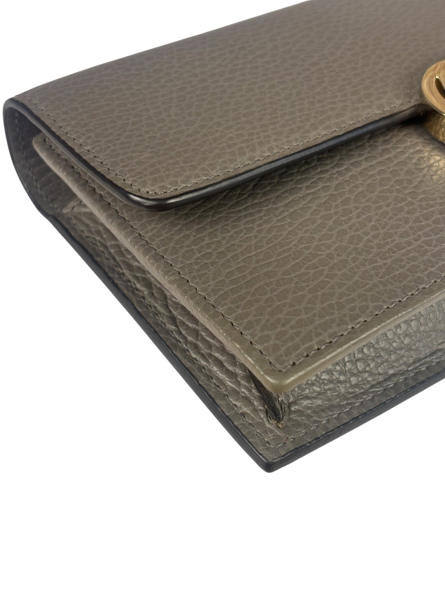 Gucci Grey Leather Wallet On Chain