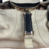 Fendi Off-White Grained Leather Spy Shoulder Bag