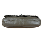 Chanel Taupe Leather Funny Tweed Fringe Flap Bag 2010