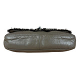 Chanel Taupe Leather Funny Tweed Fringe Flap Bag 2010