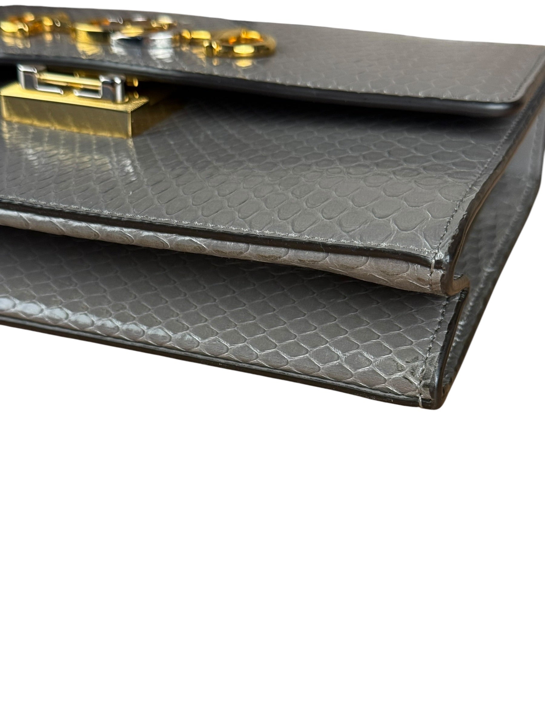 Gucci Zumi Grey Python Leather Small Shoulder Bag