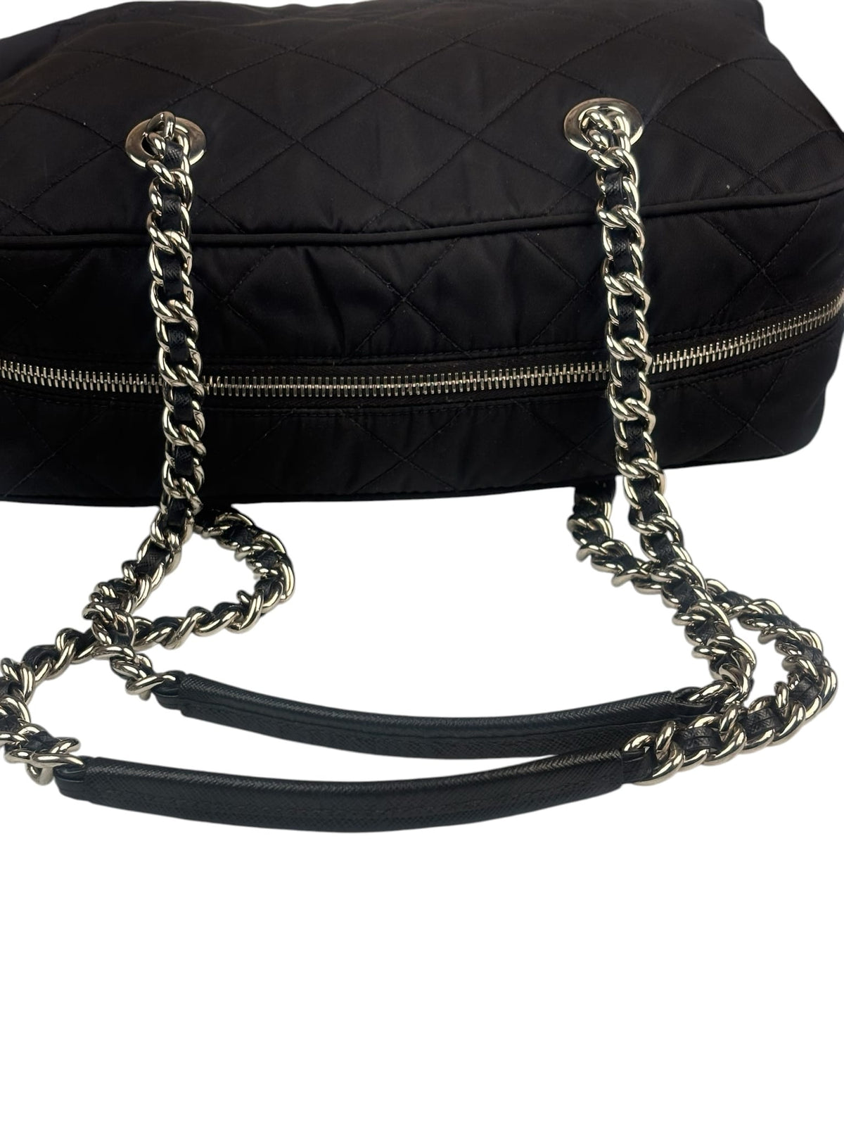 Prada Black Quilted Tessuto Nylon/Leather Trim Large Camera Bag