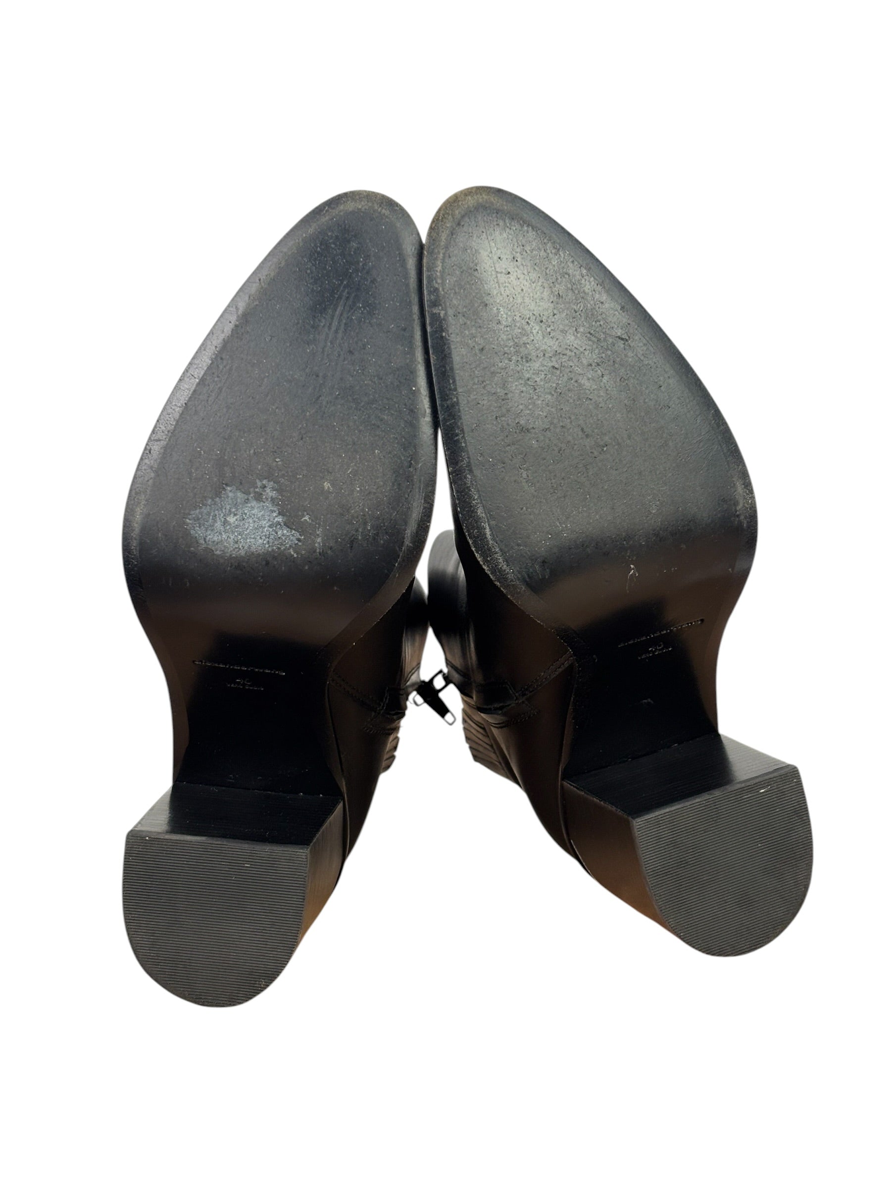 Alexander Wang Black Leather Gabi Cutout Heel Ankle Boots