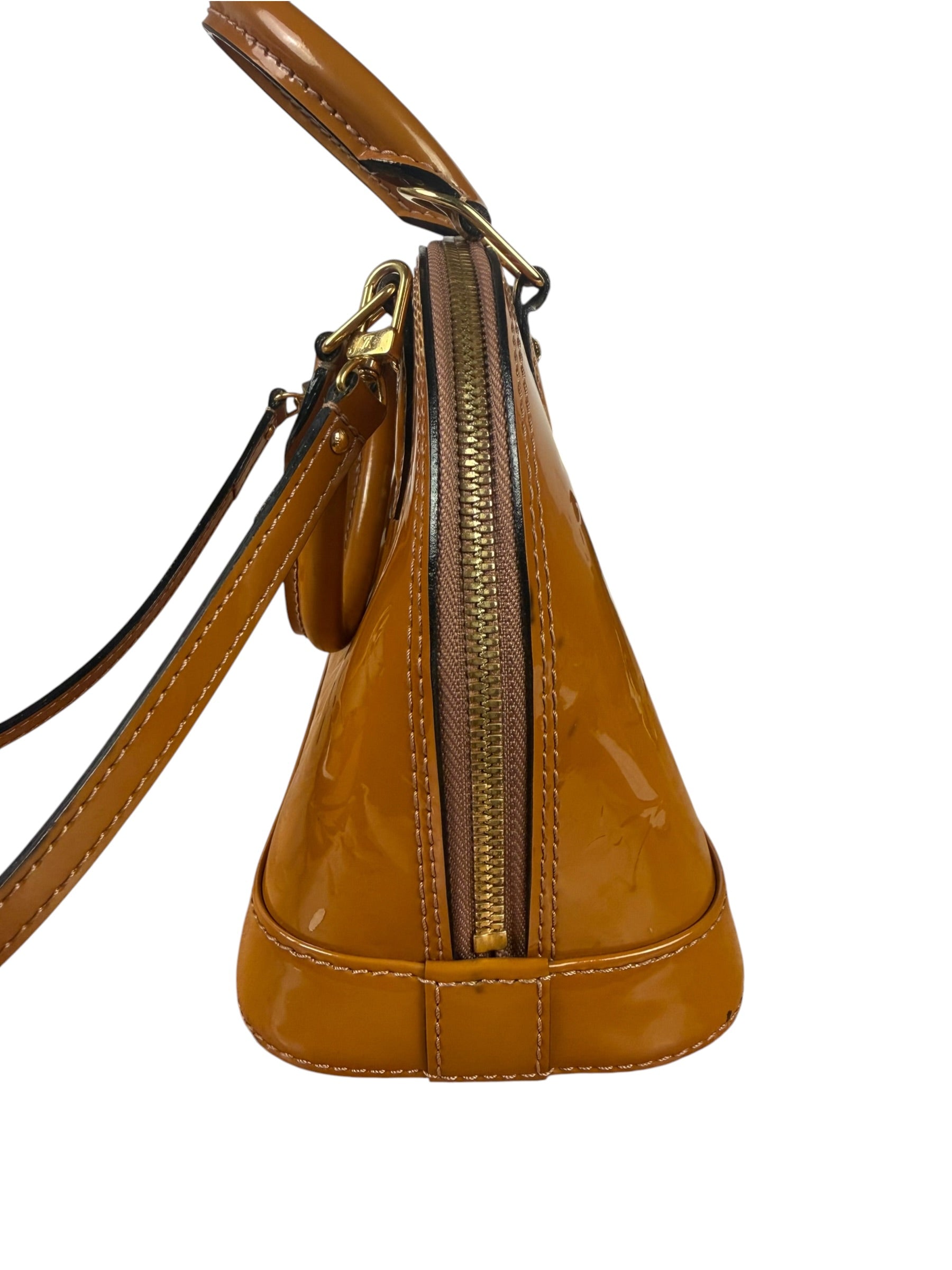 Louis Vuitton Mustard Orange Vernis Alma Two-Way Bag BB