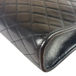 YSL Black Leather Baby Victoire Chain Clutch