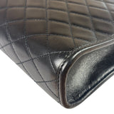YSL Black Leather Baby Victoire Chain Clutch