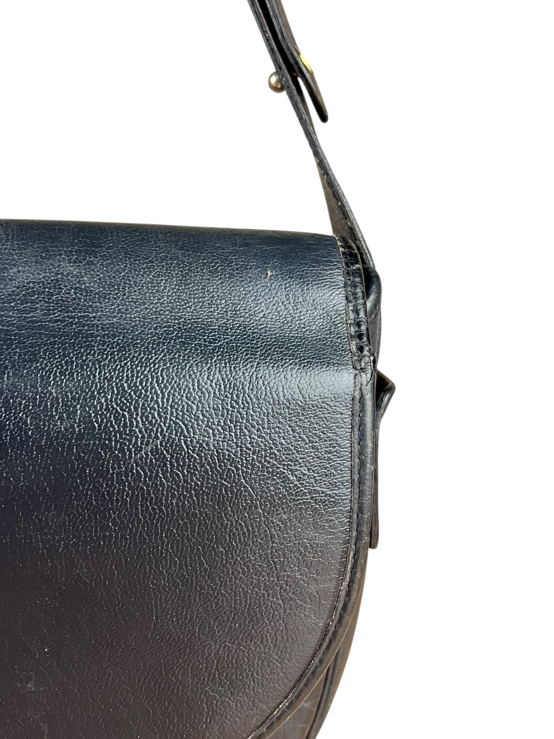 Dior Black Leather Vintage Flap Shoulder Bag