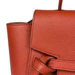 Celine Auburn Orange Leather Mini Belt Top Handle Bag