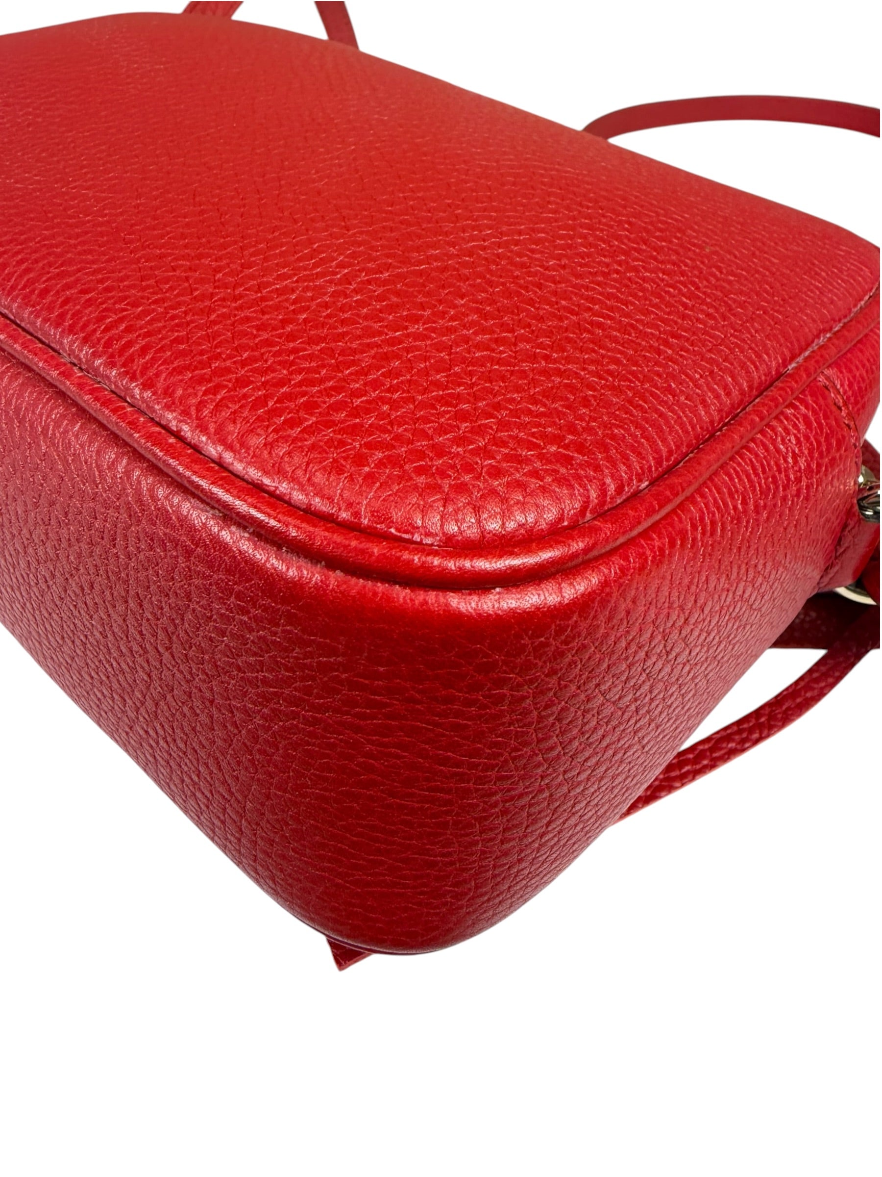 Gucci Red Calfskin Leather Soho Disco Crossbody Bag