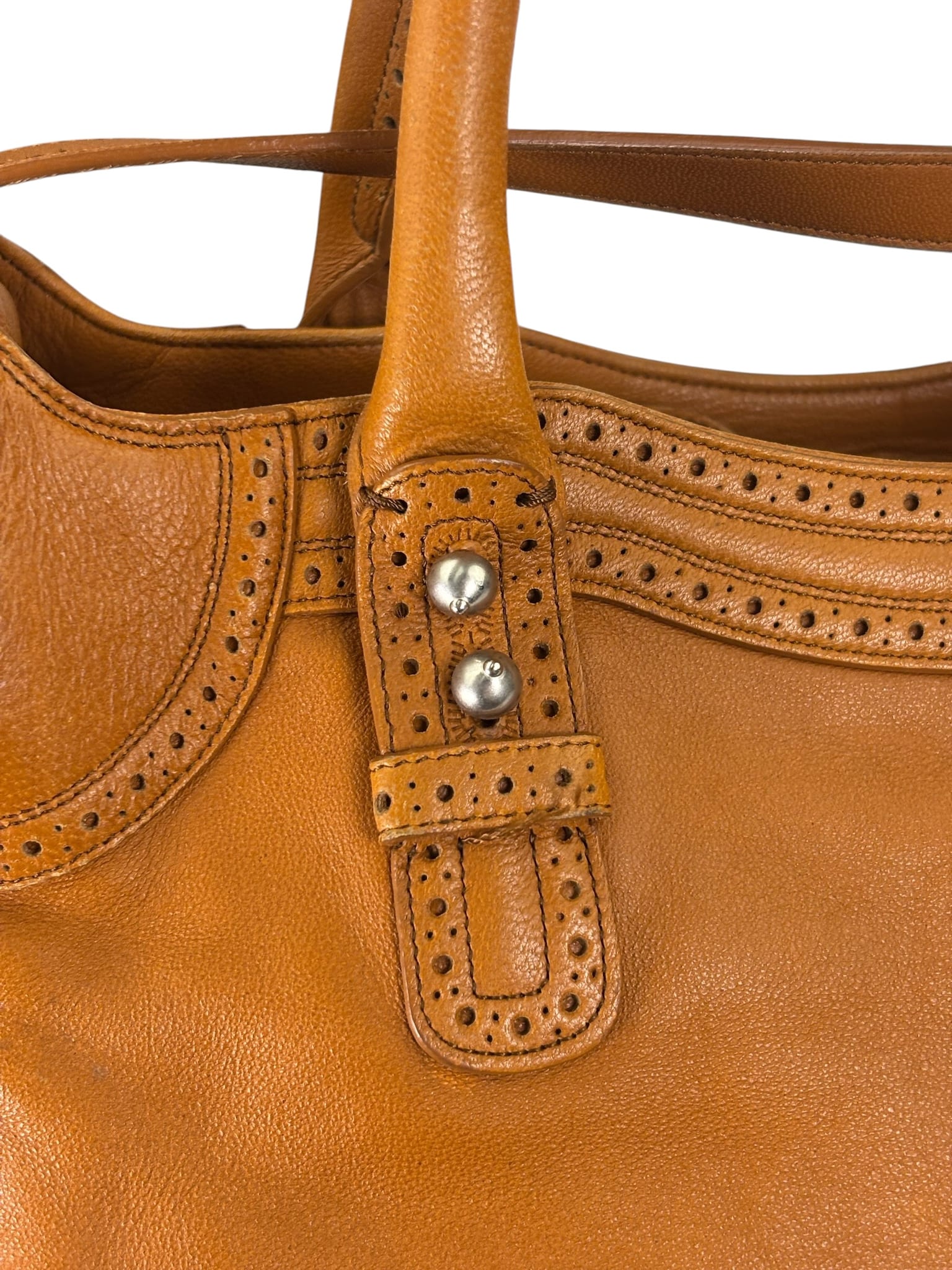 Balenciaga Brown Lambskin Riva Velo Two-Way Bag