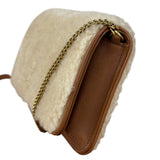 Saint Laurent Shearling/Leather Mini Flap Shoulder Bag