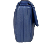 Chanel Blue Metallic Calf-Skin Chain Flap Bag 2014
