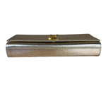 Saint Laurent Textured Metallic YSL Kate Clutch Bag