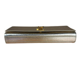 Saint Laurent Textured Metallic YSL Kate Clutch Bag
