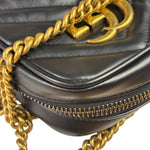 Gucci Black Leather Vertical Marmont Phone Crossbody Bag