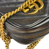 Gucci Black Leather Vertical Marmont Phone Crossbody Bag