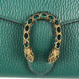 Gucci Green Leather Crystal Embellished Dionysus Chain Bag