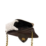 Gucci Brown Patent Leather GG Crystal Babouska Hysteria Pochette