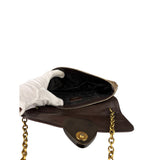Gucci Brown Patent Leather GG Crystal Babouska Hysteria Pochette