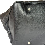Balenciaga Black Leather Moto Bridge Zip Overnight Tote