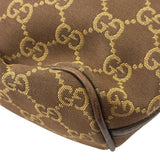 Gucci Brown Leather Trim GG Boat Pochette
