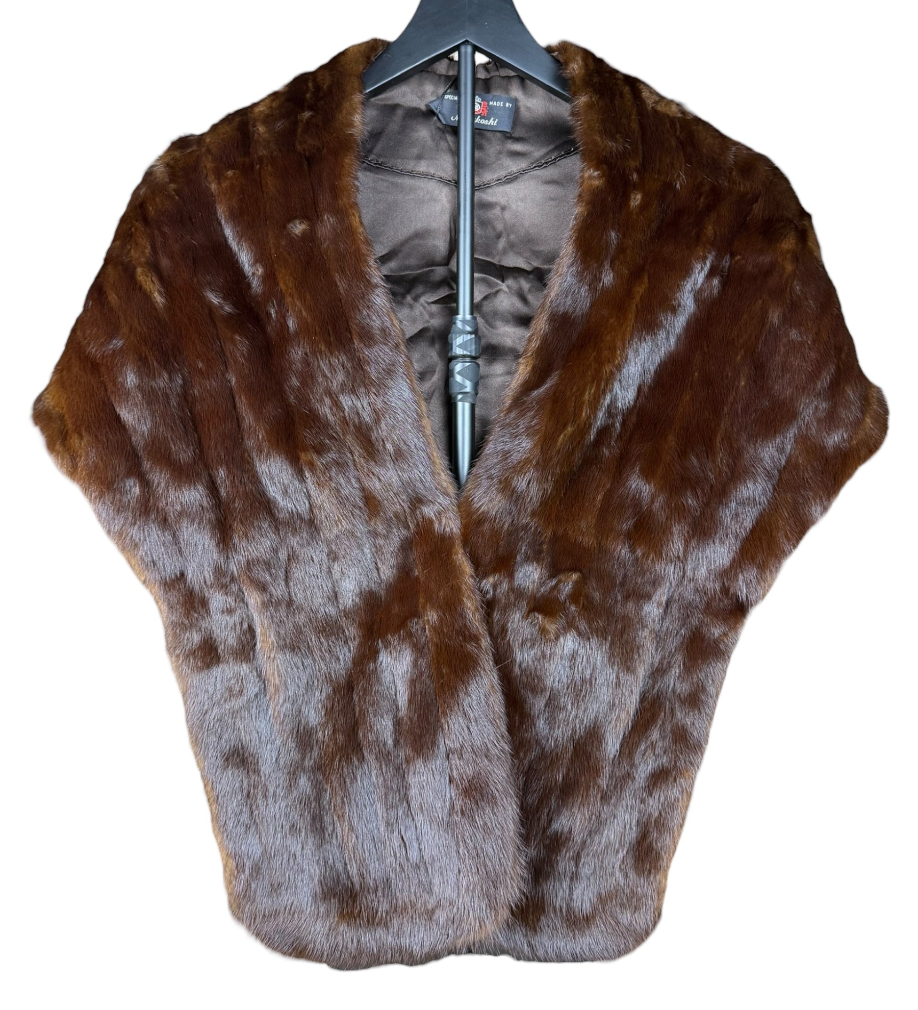 Mitsukoshi Vintage Brown Fur Shawl