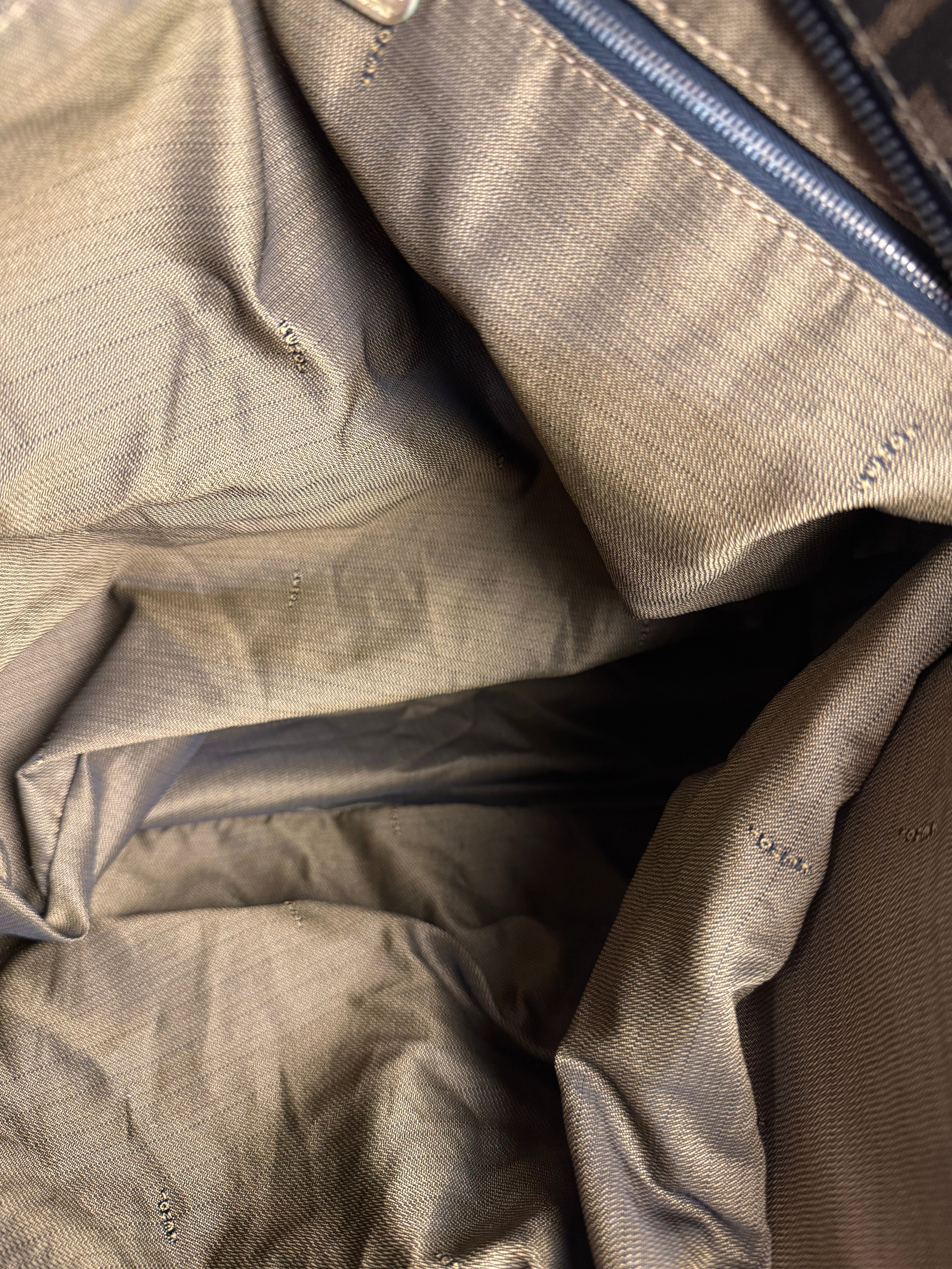Fendi Vintage Zucca Canvas Collapsible Shoulder Bag