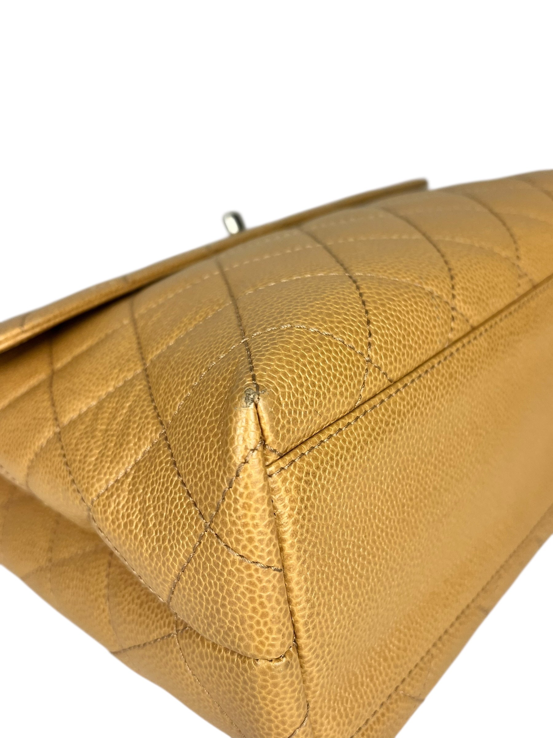 Chanel Beige Calfskin Kelly Top Handle Bag 2001