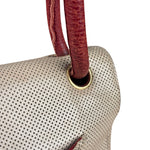 Chanel Beige Perforated Leather CC Flap Bag 2001