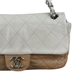 Chanel Bicolor Medium Leather Flap Bag Beige '08