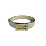 Gucci G Logo Thin Leather Mint Belt