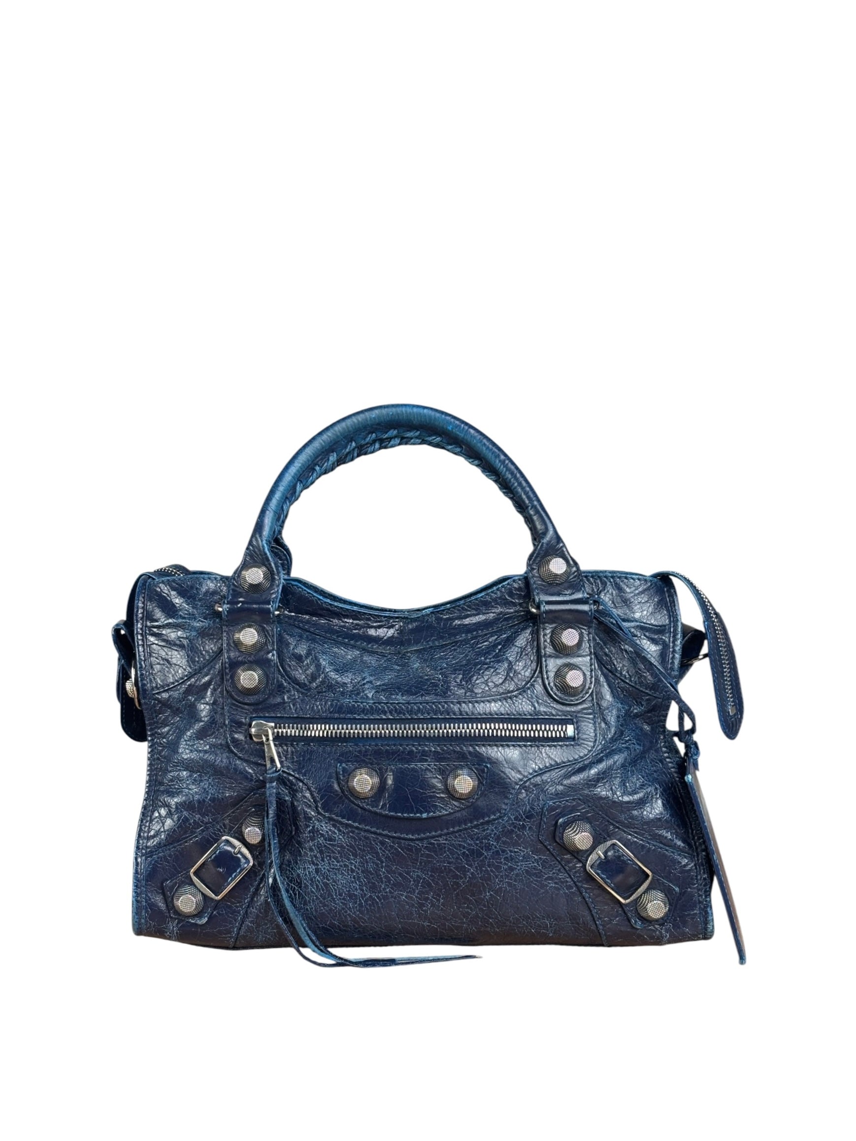 Balenciaga Navy Blue Giant Hardware City Bag