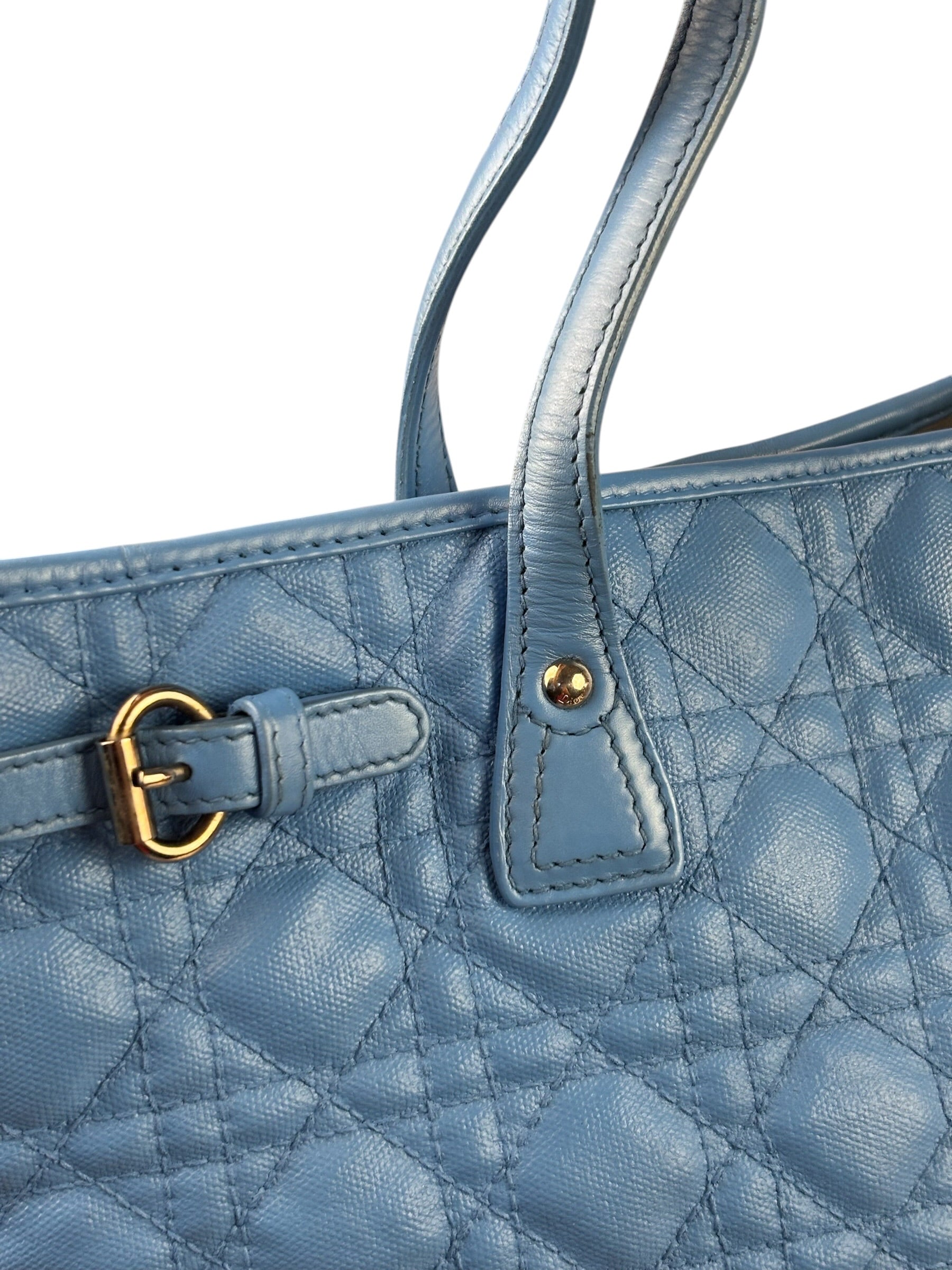 Christian Dior Blue Leather Panarea Tote