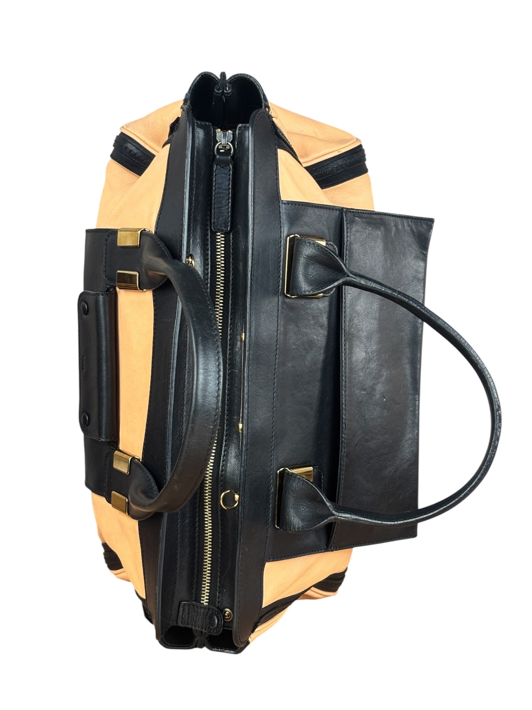 Chloe Nude Pink/Black Alice Satchel Shoulder Bag