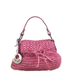Fendi Pink Raffia Mini Chef Bag
