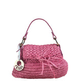 Fendi Pink Raffia Mini Chef Bag