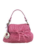 Fendi Pink Raffia Mini Chef Bag
