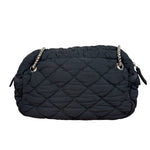Chanel Black Quilted Satin Chain Shoulder Bag 2008