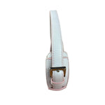 Loewe White Pebbled Leather Pink Trim Mini Boat Pochette