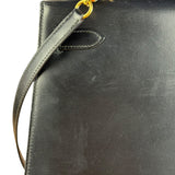 Hermes Kelly 32 Black Box Leather 1991