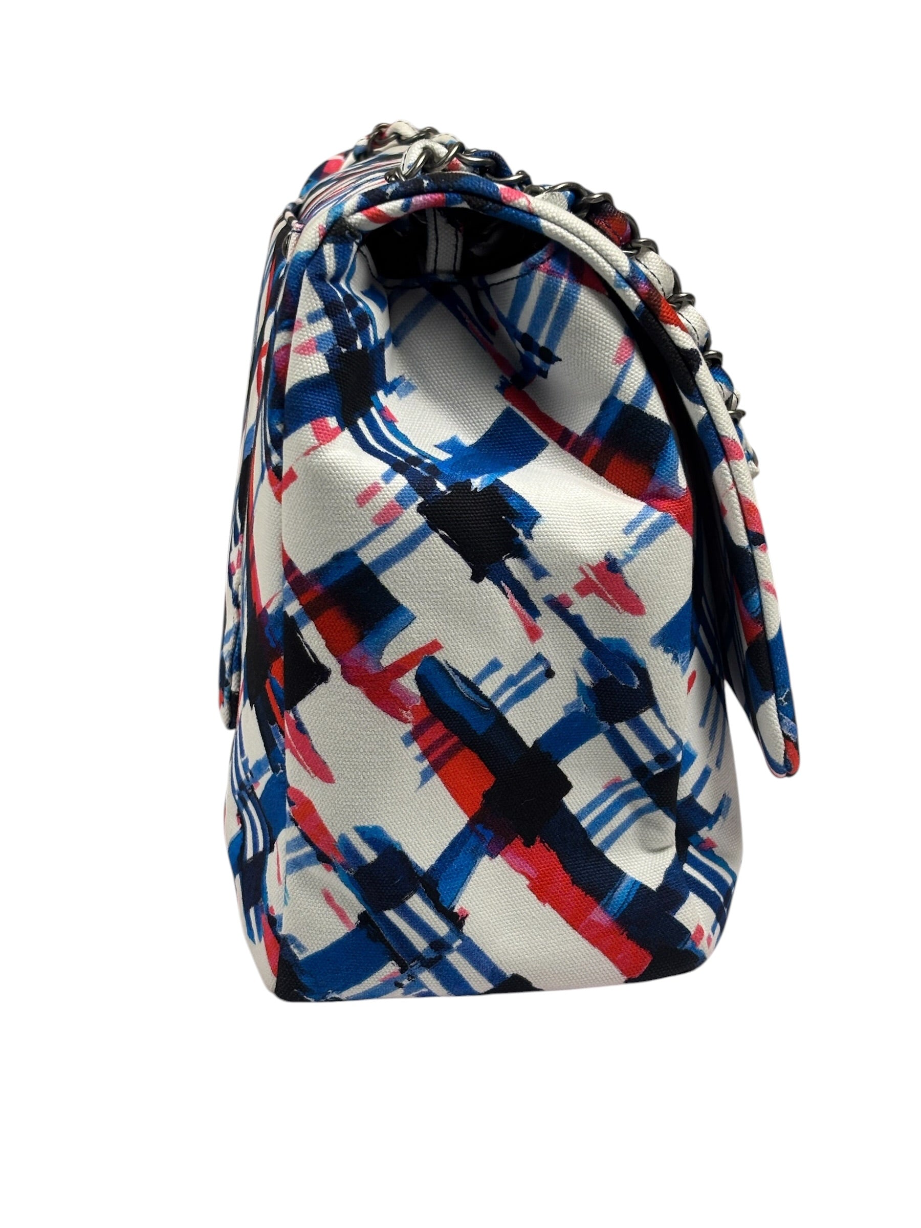 Chanel White-Multi Canvas Airline Printed XXL Travel Flap Bag 2016