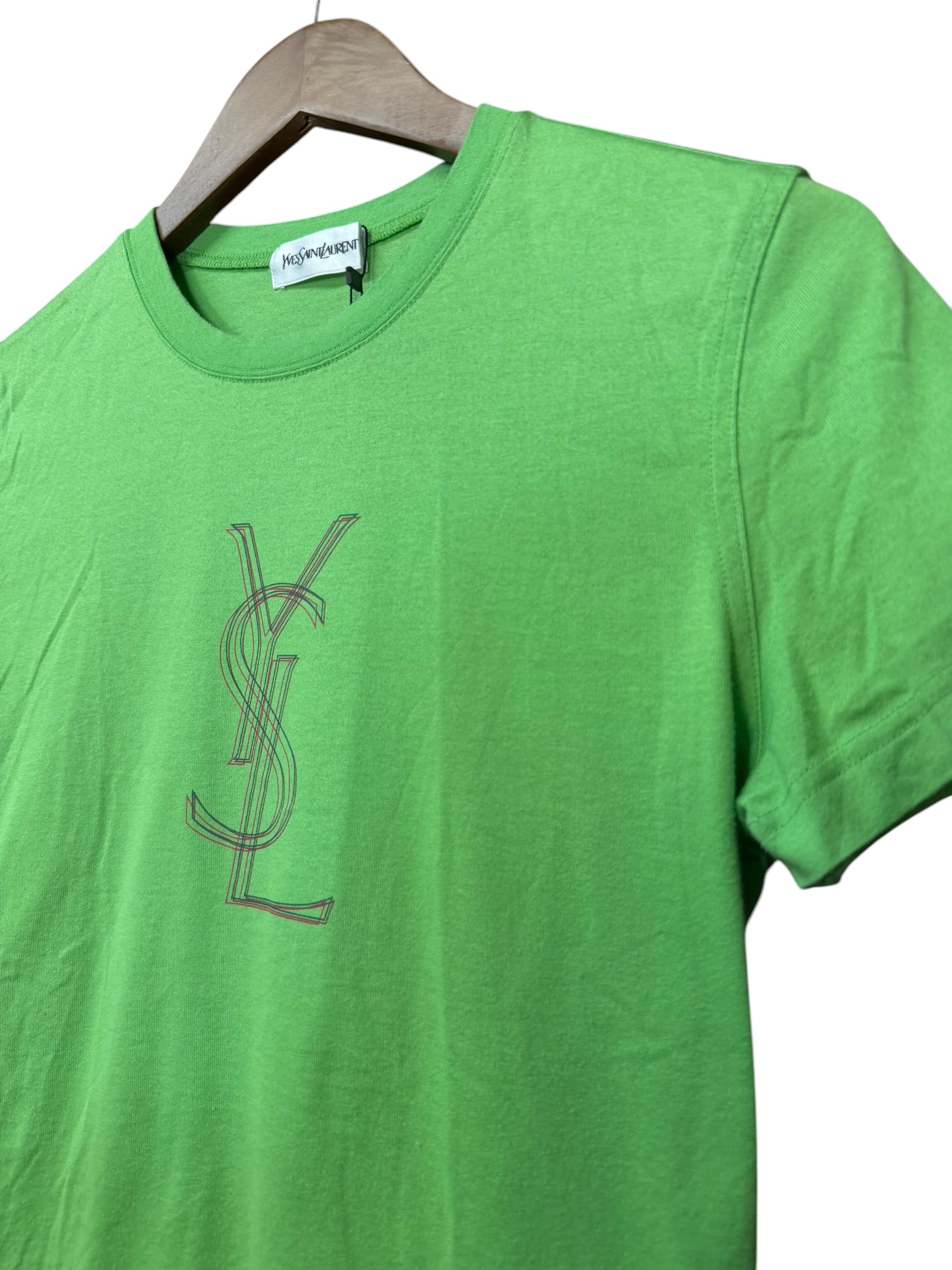 YSL Vintage Green Multi Logo Baby Tee