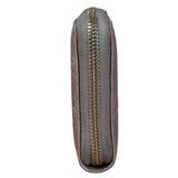Gucci GG Embossed Metallic Lilac Leather Long Wallet
