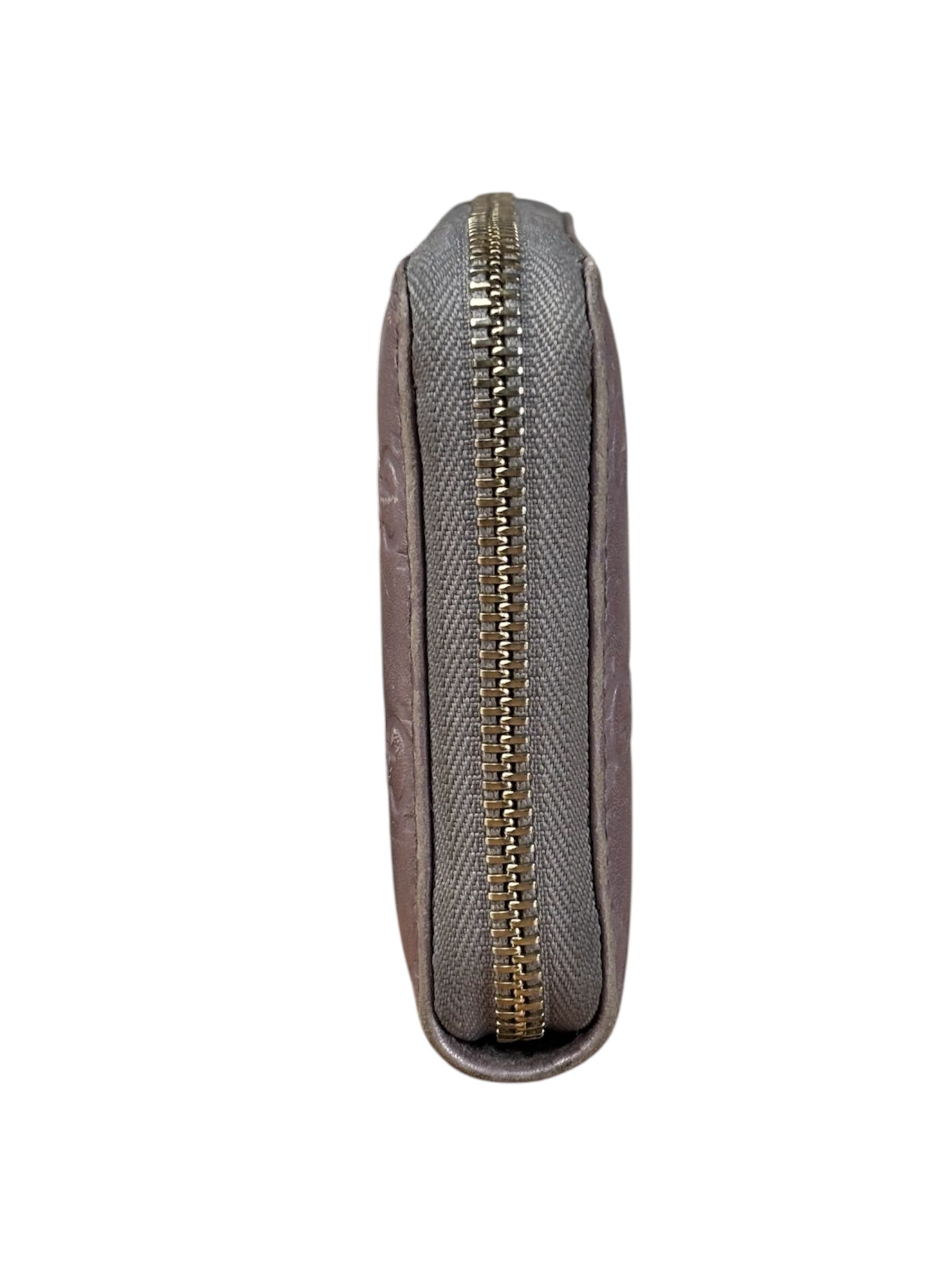 Gucci GG Embossed Metallic Lilac Leather Long Wallet